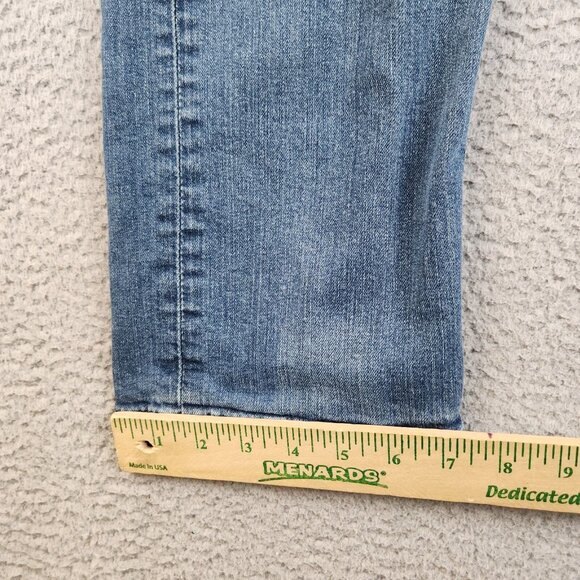 Levis 505 Jeans Mens 31x32 Blue Denim Zip Fly Straight Classic Ripped Work Pant - Picture 6 of 7
